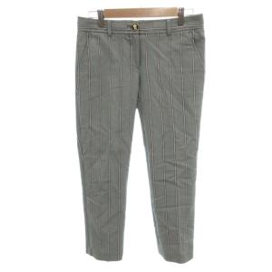 トリーバーチ TORY BURCH パンツ 2 エメラルドグリーン ストライプ柄 テーパード クロップド丈 /HW ■ECD002 レディース