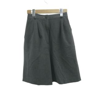 ハナエモリ HANAE MORI ハーフパンツ グレー 無地 タック入り 膝丈 /NP ■ECD001 レディース