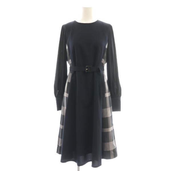 ブルーレーベルクレストブリッジ BLUE LABEL CRESTBRIDGE ワンピース 長袖 膝丈...