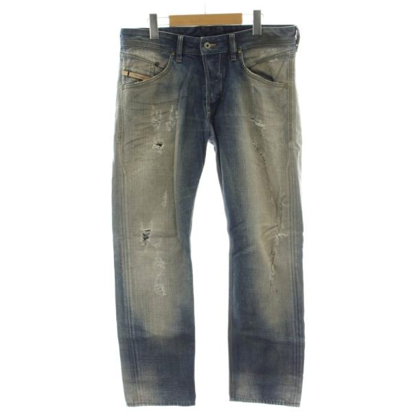 ディーゼル DIESEL デニム ジーンズ 31 インディゴブルー ダメージ加工 ウォッシュ加工 ス...