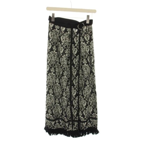 アメリヴィンテージ Ameri VINTAGE フレアスカート ひざ丈 11 黒 ブラック 白 ホワ...