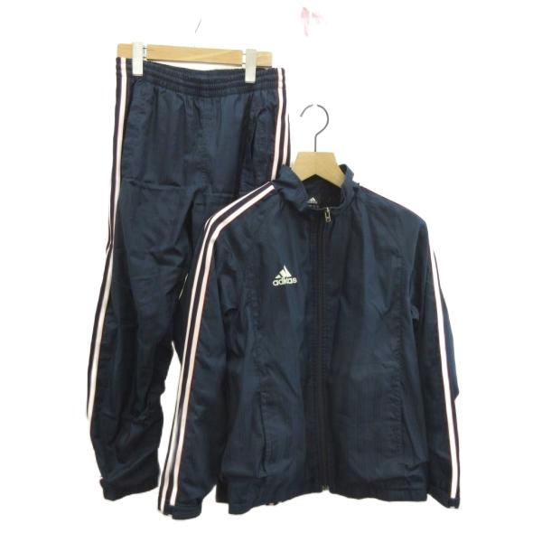 アディダス adidas セットアップ 子ども服 150 紺 ネイビー 長袖 サイドライン スタンド...