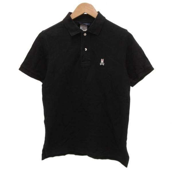 サイコバニー Psycho Bunny ポロシャツ 半袖 ロゴ刺繍 鹿の子 3 黒 ブラック /JS...