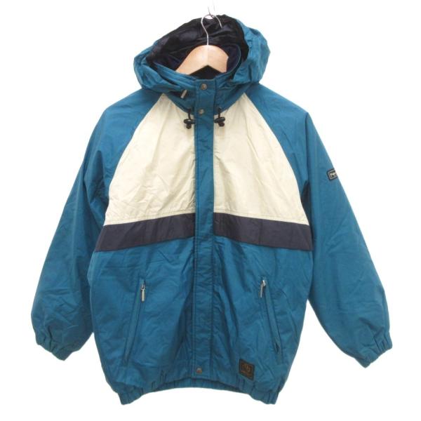 デサント DESCENTE ヴィンテージ ダウンジャケット パーカー ジップアップ 94-5 青 ブ...