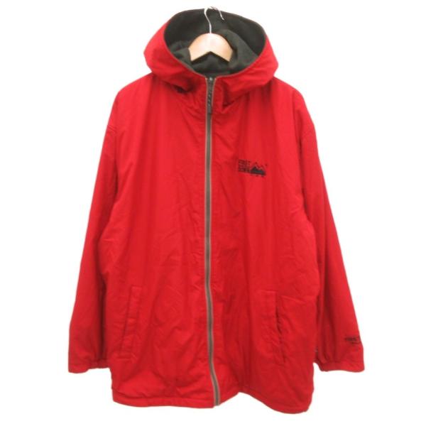 ファーストダウン FIRST DOWN リバーシブルジャケット パーカー フリース 3L 赤 レッド...