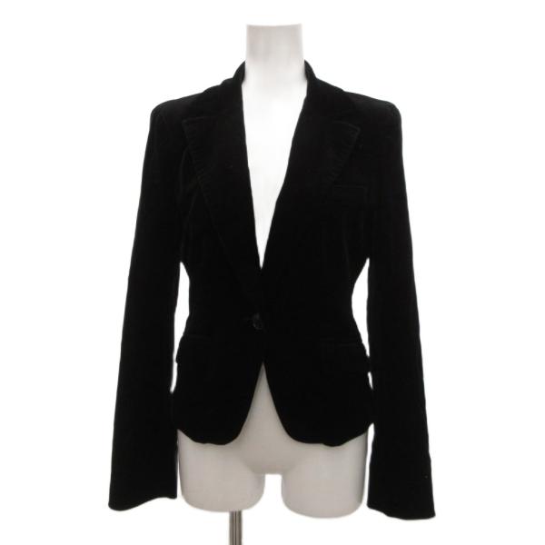 マックス&amp;コー MAX&amp;CO. テーラードジャケット ベロア ベルベット 40 黒 ブラック /JS...
