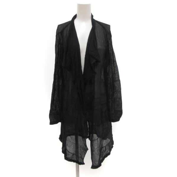 未使用品 SATO SENI タグ付き カーディガン ロング シアー 1 黒 ブラック /JS ■E...