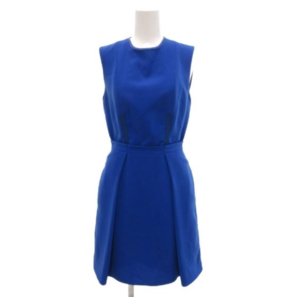 カルヴェン CARVEN ノースリーブワンピース フレア ひざ丈 36 青 ブルー /JS ■ECA...