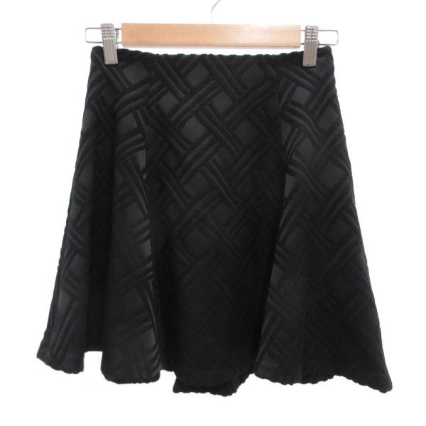未使用品 アリスオリビア alice + olivia タグ付き スカート ジャガード 総柄 0 黒...