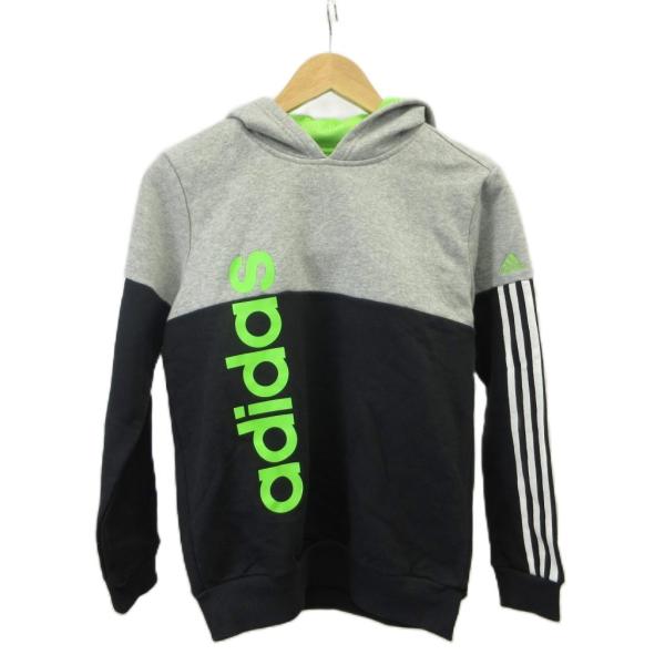 アディダス adidas フード付きトレーナー パーカー 子ども服 バイカラー 長袖 ロゴプリント ...