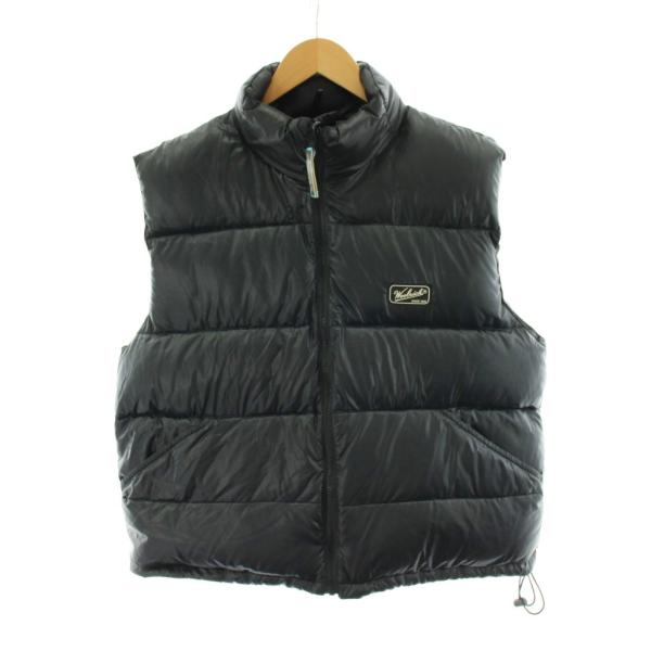 ウールリッチ WOOLRICH ダウンベスト ジップアップ ロゴ アウター L 黒 ブラック UWC...