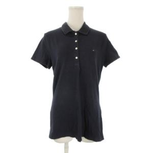 トミーヒルフィガー TOMMY HILFIGER ポロシャツ M CLASSIC FIT 紺 ネイビー ポロカラー 半袖 ボタン付き前開き /CK34 ■GY70