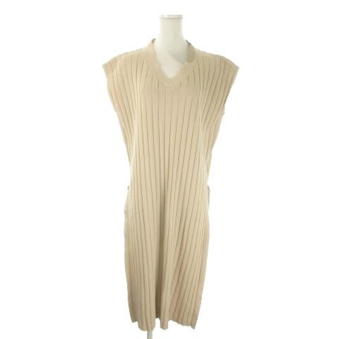 アメリカンラグシー AMERICAN RAG CIE ニット セーター ロング丈 F ベージュ Vネ...