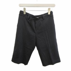 アー・ヴェ・ヴェスタンダード ミッシェルクラン a.v.v standard ハーフパンツ ウール 40 グレー ストライプ柄 ショート丈 ベルト付き