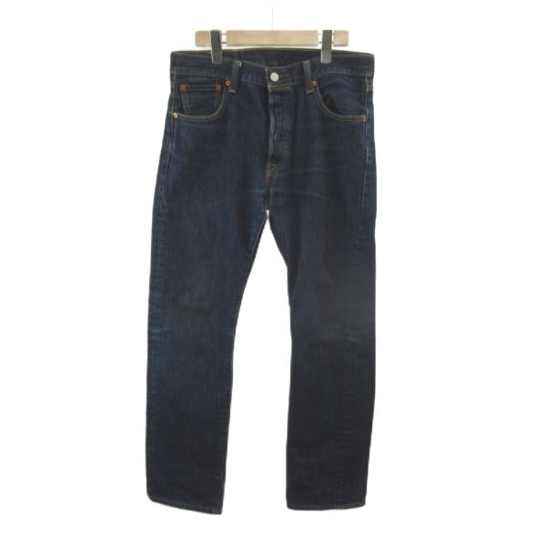 リーバイス Levi's 501 デニム ジーンズ W30 L32 青 インディゴブルー 無地 長ズ...