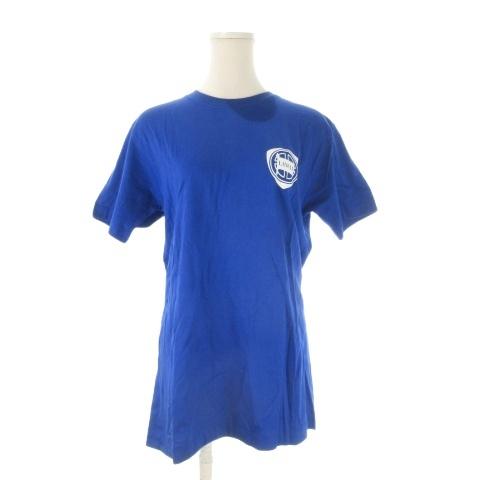 イタリヤ 伊太利屋 × ランチア LANCIA Tシャツ 青 ブルー 半袖 ラウンドネック ロゴプリ...