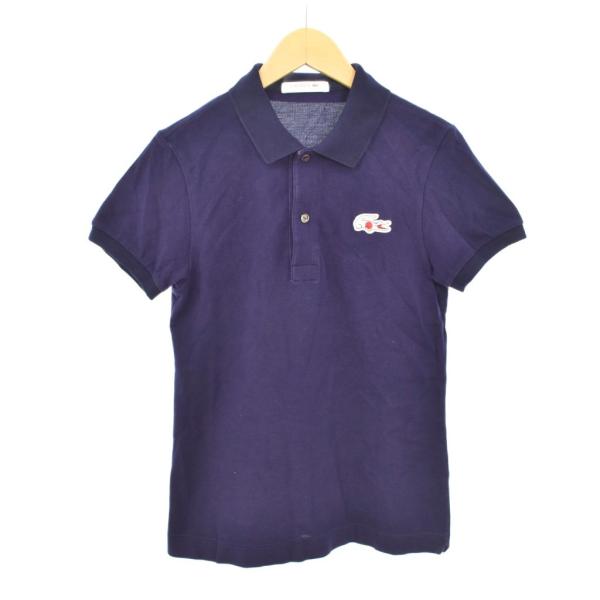 ラコステ LACOSTE ポロシャツ 半袖 36 紺 ネイビー ■ECD003 レディース