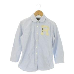ポロジーンズ ラルフローレン POLO JEANS シャツ 子ども服（女の子用） S 青 ブルー 丸襟 長袖 アップリケ /AO4 ■ECD003 キッズ