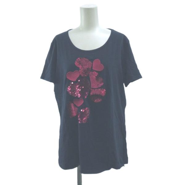 未使用品 スポーツマックスコード マックスマーラ タグ付き Tシャツ XL 紺 ネイビー スパンコー...