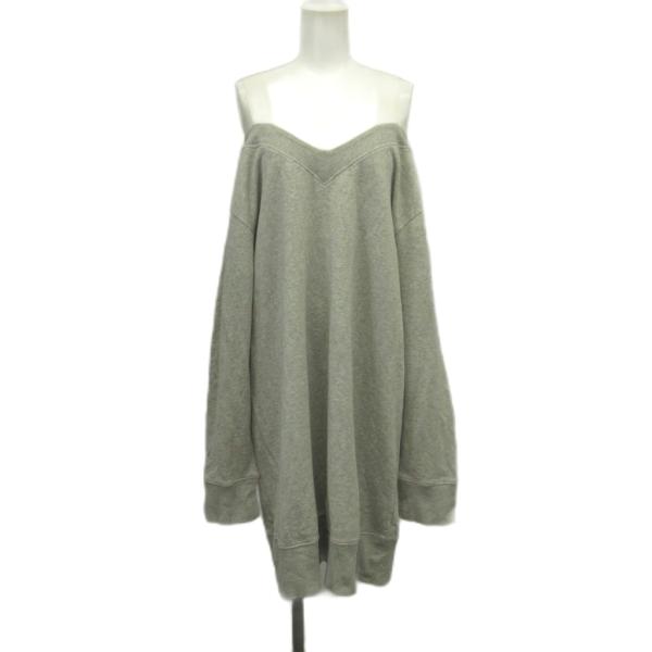 メゾンマルジェラ Maison Margiela トレーナー S グレー Vネック オフショルダー ...
