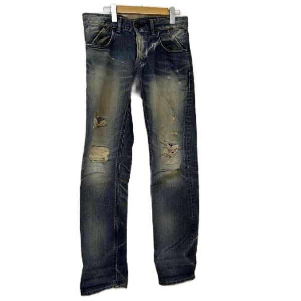 リー LEE デニム ジーンズ ボトムス パンツ M インディゴブルー ダメージ加工 /KM ■EC...