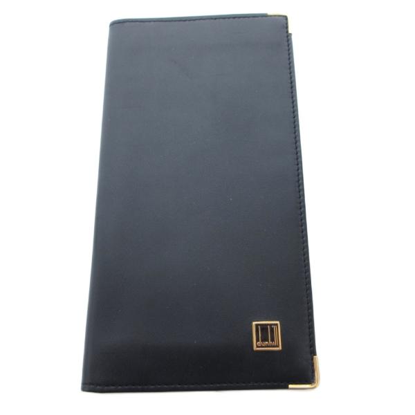 ダンヒル dunhill 長財布 札入れ ウォレット ロゴ レザー 黒 ブラック /FF ■ECG0...
