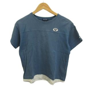 ノーティカ NAUTICA Tシャツ L 水色 スカイブルー 半袖 クルーネック ロゴパッチ /NP ■ECA005 メンズ