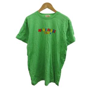 ミキハウス mikihouse Tシャツ S 緑 ロゴプリント クルーネック 半袖 /RY ■ECC005 メンズ
