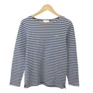 ラコステ LACOSTE Tシャツ トップス FR 3 紺 ネイビー ボーダー柄 ボートネック 長袖 /YU ■ECC005 レディース