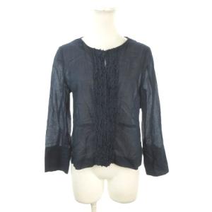 グリーンレーベルリラクシング ユナイテッドアローズ green label relaxing シアージャケット 上着 40 紺 ネイビー 長袖 ノーカラー