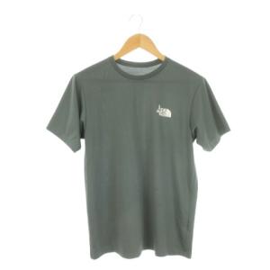 ザノースフェイス THE NORTH FACE ランニング Tシャツ アウトドアウエア M 緑 グリーン 無地 ロゴプリント 半袖 /CK29 ■ECC005 メンズ