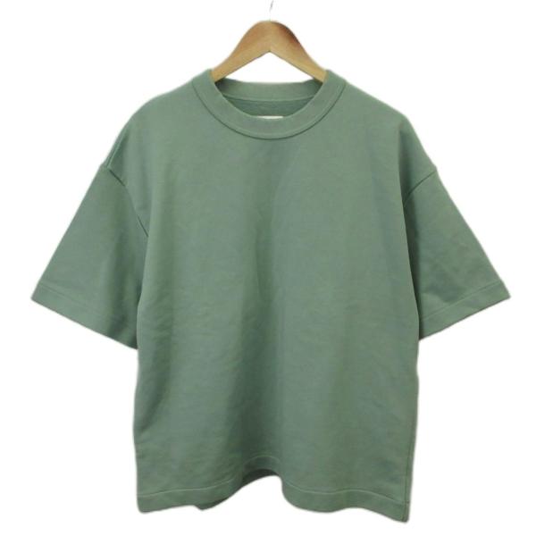 アイ I Tシャツ スウェット カットソー 2 緑 グリーン 無地 クルーネック 半袖 /KK ■G...