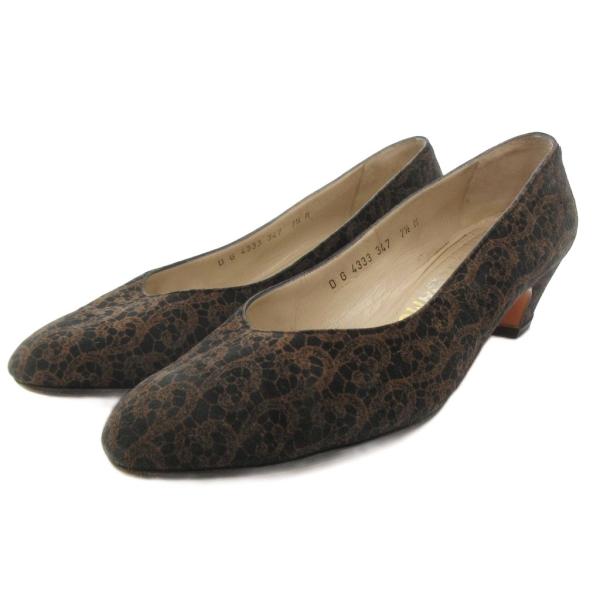 サルヴァトーレフェラガモ Salvatore Ferragamo パンプス 7.5M 茶 ブラウン ...