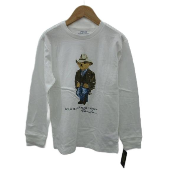 未使用品 ポロ ラルフローレン ポロベア コットン ロングスリーブ Tシャツ カットソー 150 オ...
