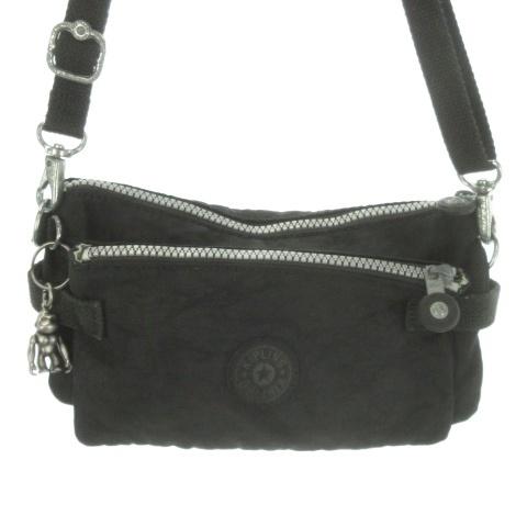 キプリング KIPLING ポシェット 黒 ブラック ジップ開閉 ロゴチャーム /MN22 ■ECD...