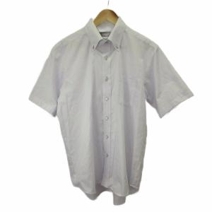 アー・ヴェ・ヴェ オム ミッシェルクラン a.v.v HOMME ボタンダウンシャツ 半袖 ストライプ LL 紫 パープル /XZ ■ECA006 メンズ