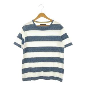 Sense of Place by Urban Research Tシャツ カットソー ラウンドネック 半袖 ボーダー柄 L 青 ブルー /AH7 ■ECA006 メンズ