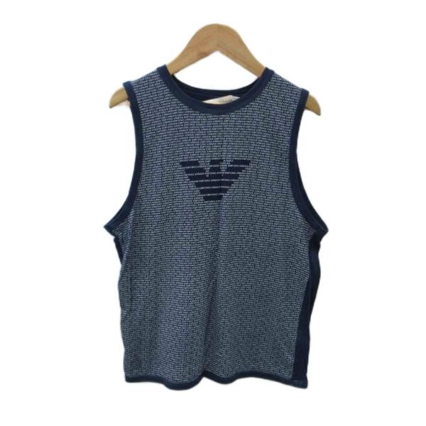 エンポリオアルマーニ EMPORIO ARMANI タンクトップ M 紺 ネイビー ラウンドネック ...