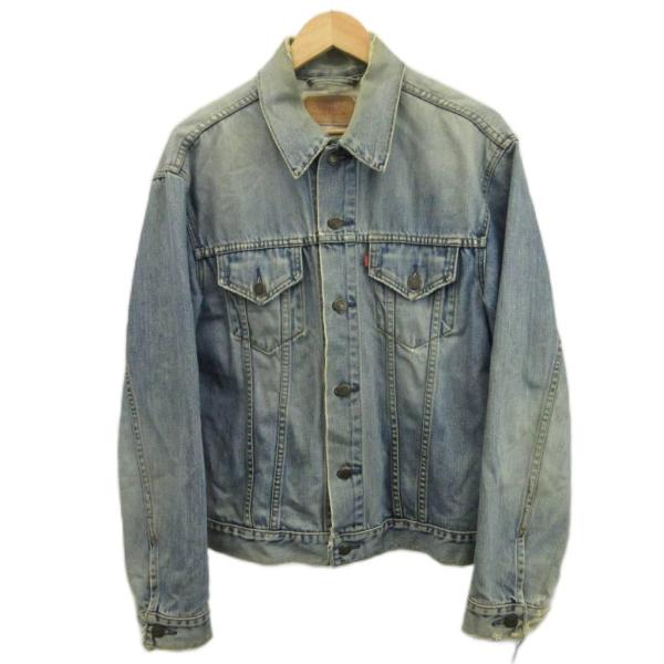 リーバイス Levi's ジャケット ジージャン 上着 XL 青 ブルー 無地 長そで 胸ポケット ...
