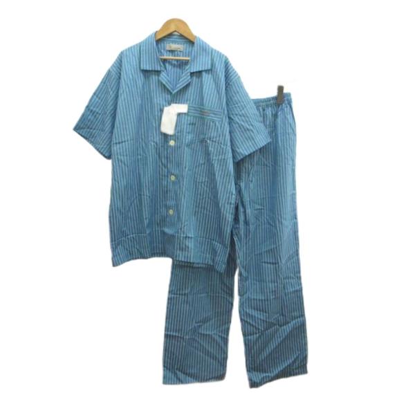 未使用品 アクアスキュータム AQUASCUTUM パジャマ ルームウェア 上下2点セット L ブル...