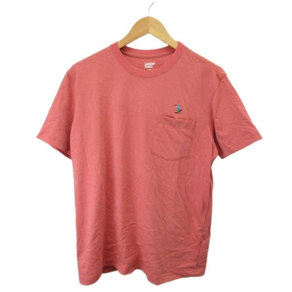 ランズエンド LANDS' END Tシャツ カットソー 半袖 クルーネック 鳥 バード ワンポイン...