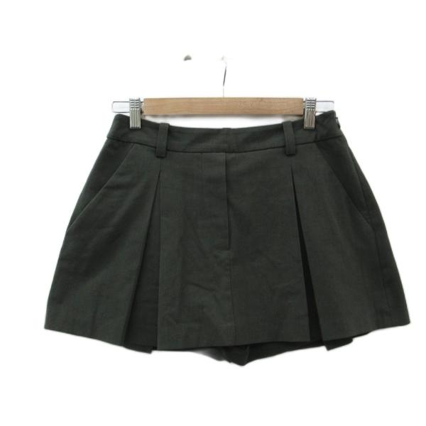 ザラ ZARA ボックスプリーツスカート S カーキ 無地 ミニ丈 /YS15 ■GY75 レディー...