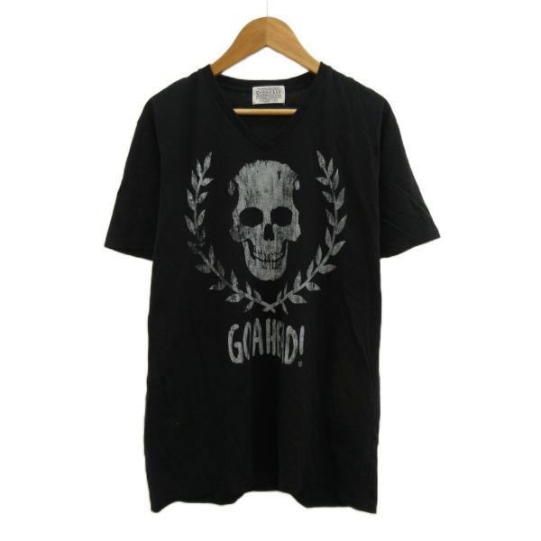 ストゥージ アンド コー STOOGE &amp; CO Tシャツ S 黒 ブラック Vネック 半袖 スカル...