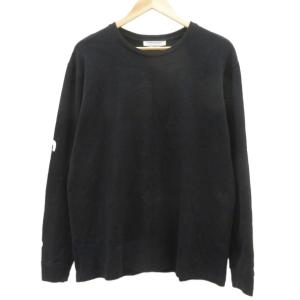 オニツカタイガー Onitsuka Tiger Tシャツ カットソー L 黒 ブラック ラウンドネック 長袖 ロゴプリント /MA9 ■GY70 メンズ