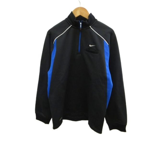 ナイキ NIKE 子ども服 ジャージ 160 黒 ブラック ハーフジップ 長袖 無地 /KK ■EC...