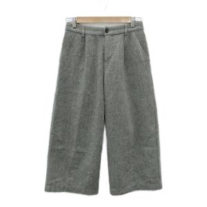 ピンクアドベ pink adobe ワイドパンツ M グレー 茶色 ブラウン ヘリンボーン柄 七分丈 /HO18 ■GY78 レディース