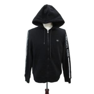 マイケルコース MICHAEL KORS ジャケット パーカー ミドル丈 M 黒 ジップアップ 裏起毛 ロゴ /SY46 ■ECD008 メンズ