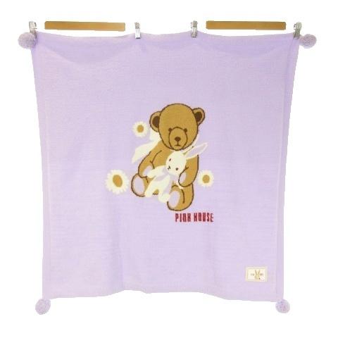 未使用品 ピンクハウス PINK HOUSE ブランケット ひざ掛け タオルケット 毛布 紫 パープ...