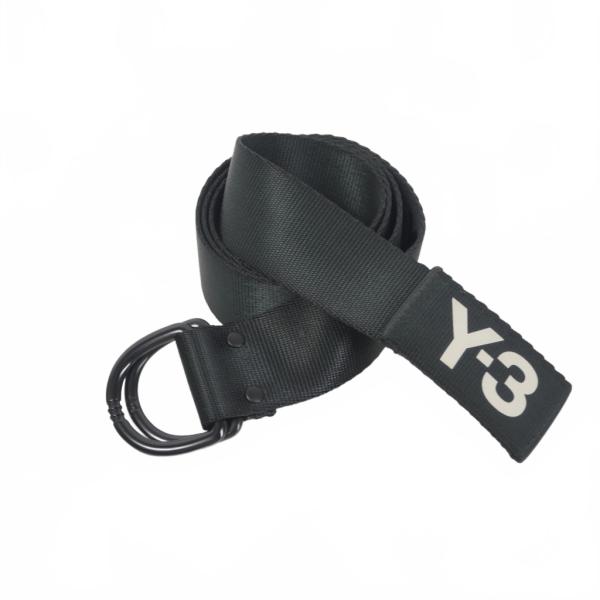 ワイスリー Y-3 ヨウジヤマモト ロゴ刺繍 リングベルト テープベルト S 118cm 黒 ブラッ...
