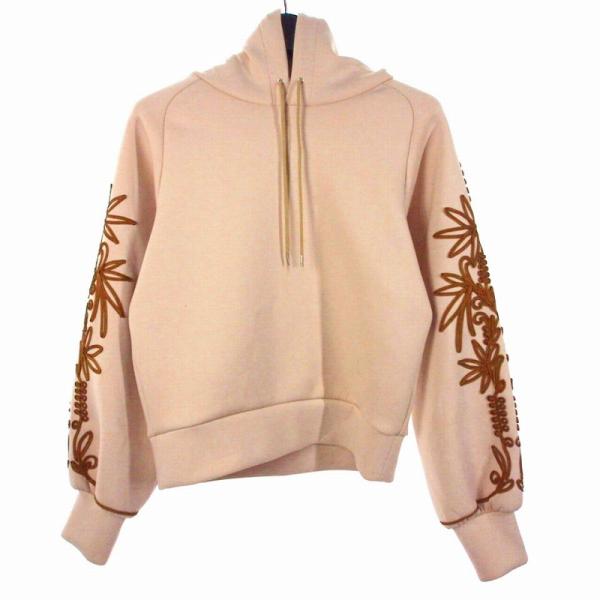 ロキト LOKITHO 刺繍 ボンディングパーカー コードエンブロイダリーフーディ 2 ベージュ レ...